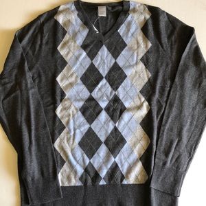 Gap men’s argyle V-neck sweaters dark gray